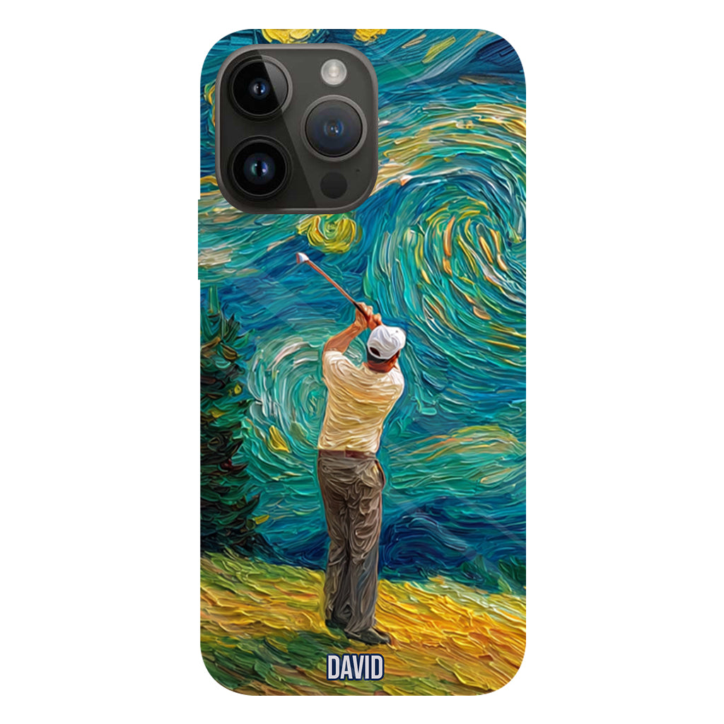 Golfing Under Starry Night - Personalized Golf Full Print Phone Case