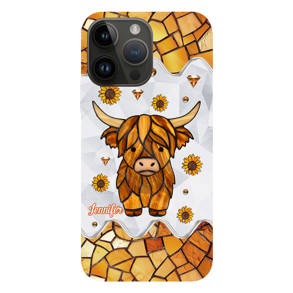 Adorable vache des Highlands - Coque de téléphone personnalisée avec imprimé intégral vache des Highlands