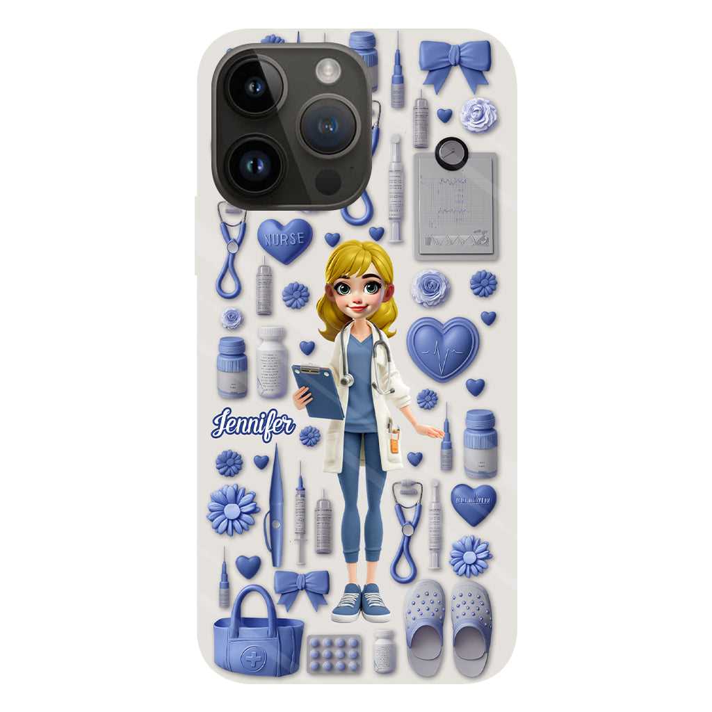 Le métier d'infirmière est un travail de cœur - Coque de téléphone personnalisée avec impression intégrale pour infirmière