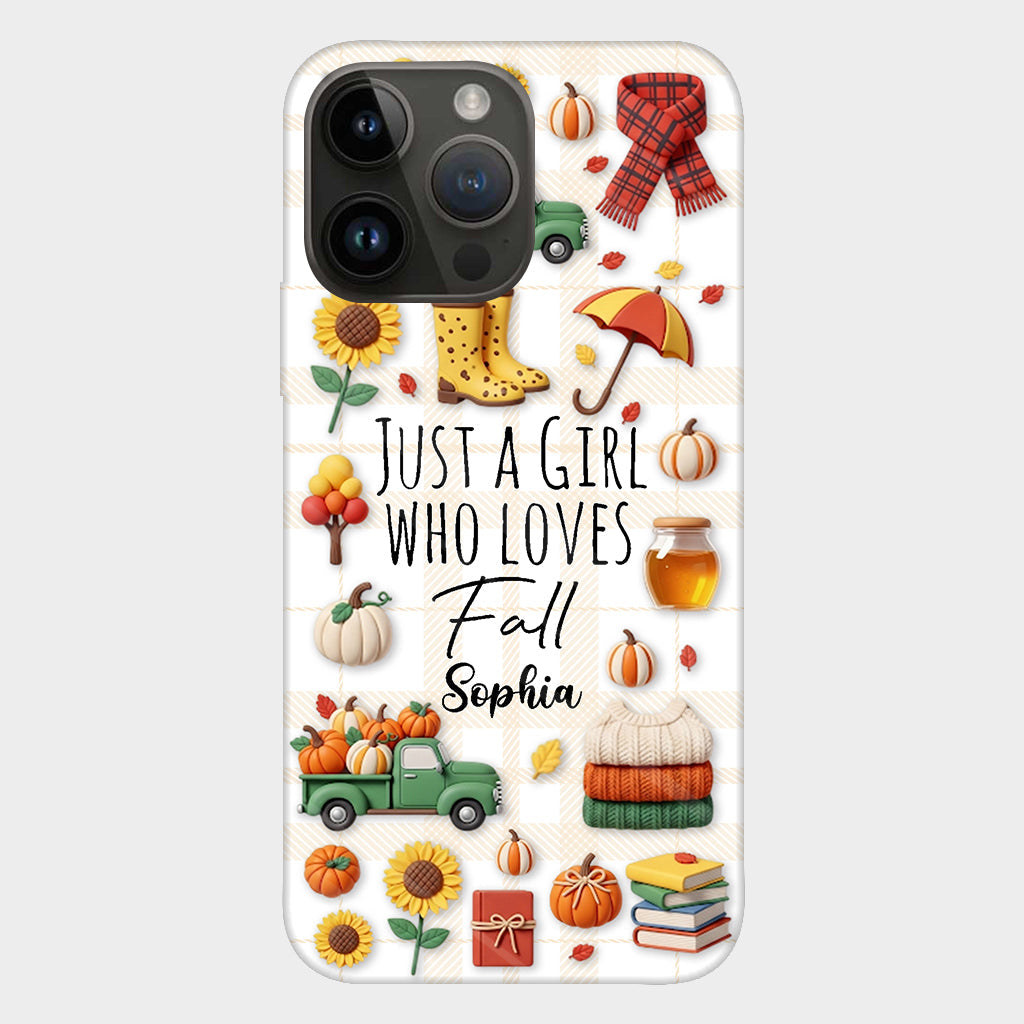Juste une fille qui aime l'automne - Coque de téléphone personnalisée avec imprimé automnal