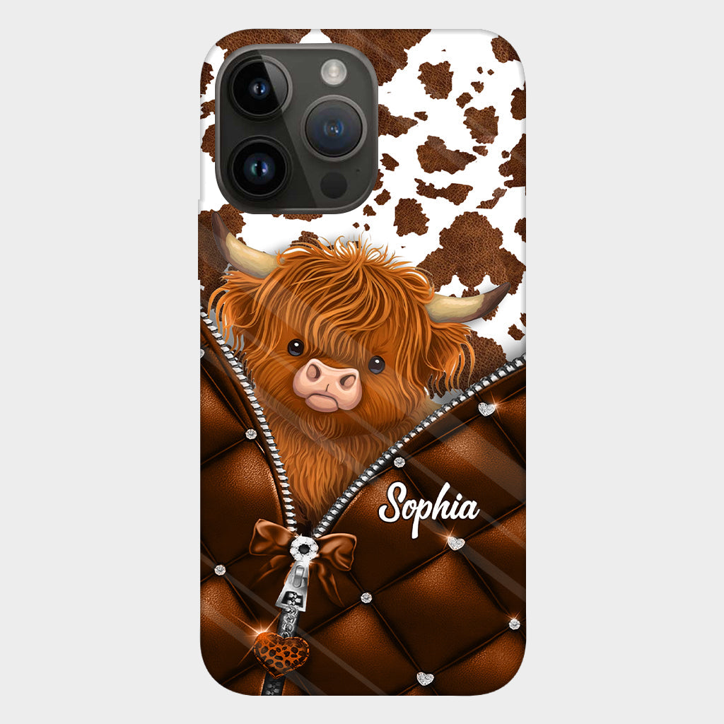 Coque de téléphone personnalisée avec imprimé vache des Highlands - Mignonne vache des Highlands