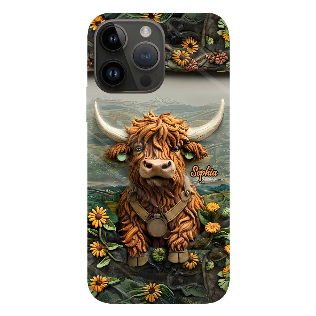 Coque de téléphone personnalisée avec imprimé vache des Highlands - Mignonne vache des Highlands