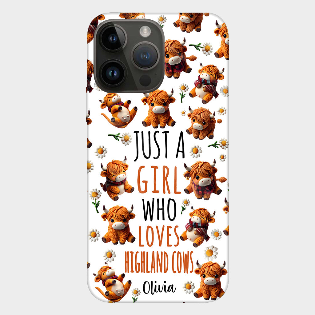 Just A Girl Who Loves Highland Cows - Personalized Highland Cow Full Print Phone Case