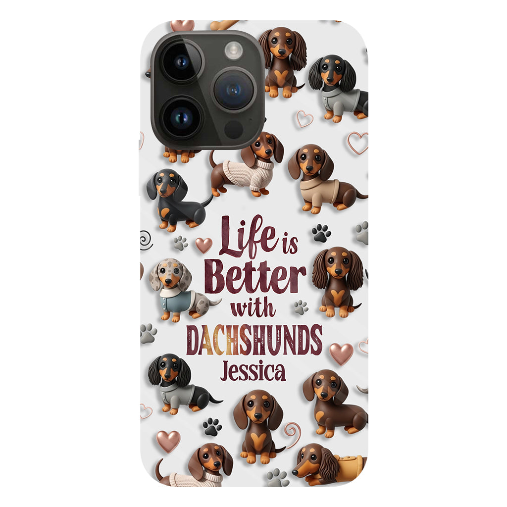 Juste une fille qui aime les chiens - Coque de téléphone personnalisée avec impression intégrale de chien