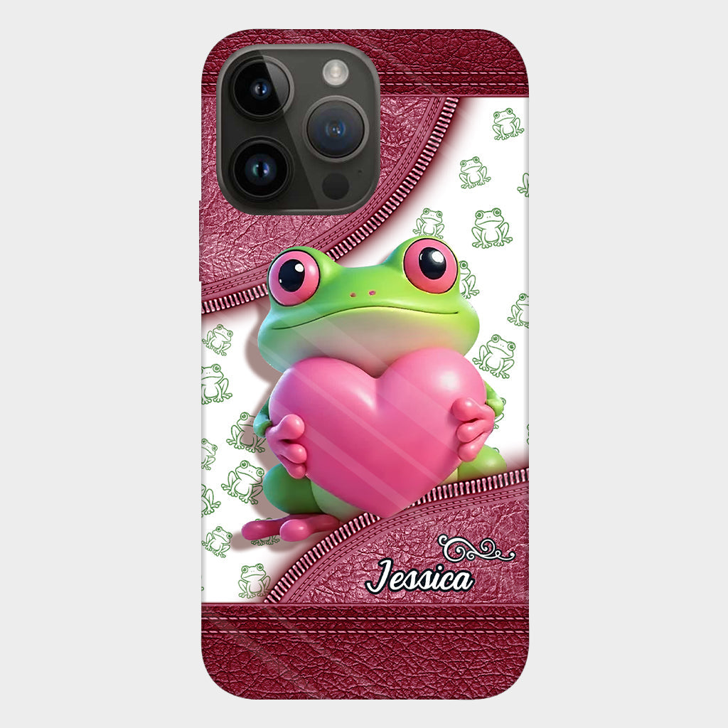 Coque de téléphone personnalisée Love Frog avec motif grenouille