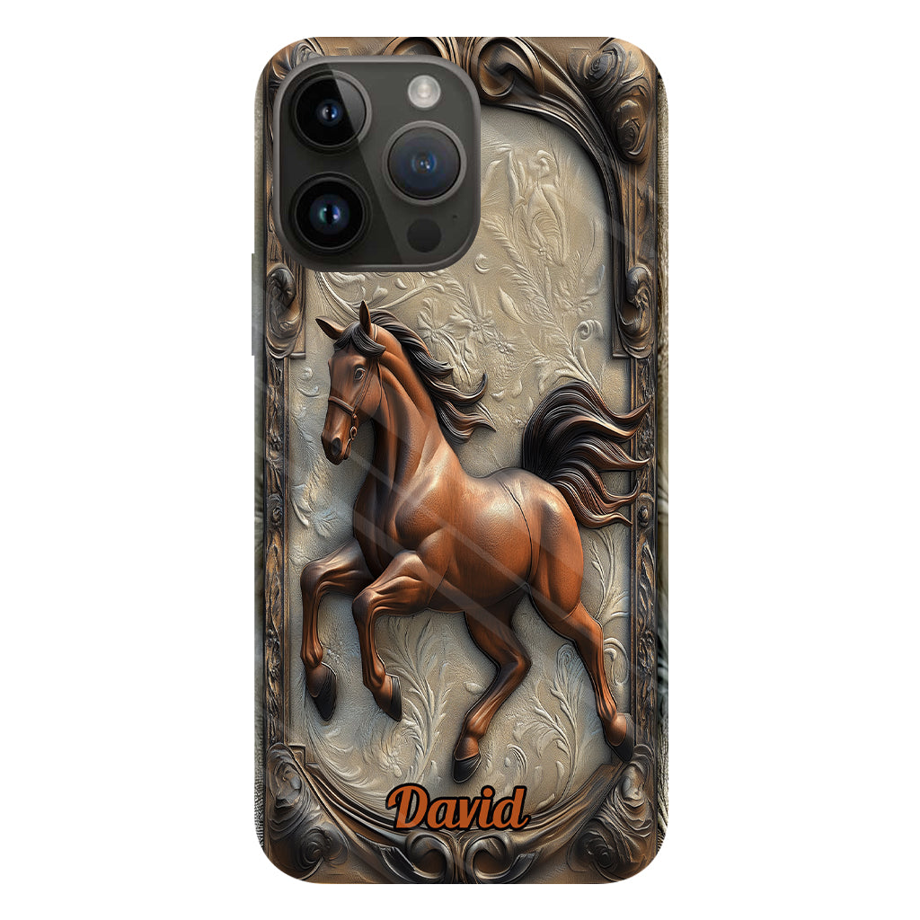 Coque de téléphone personnalisée Love Horse avec motif cheval intégral