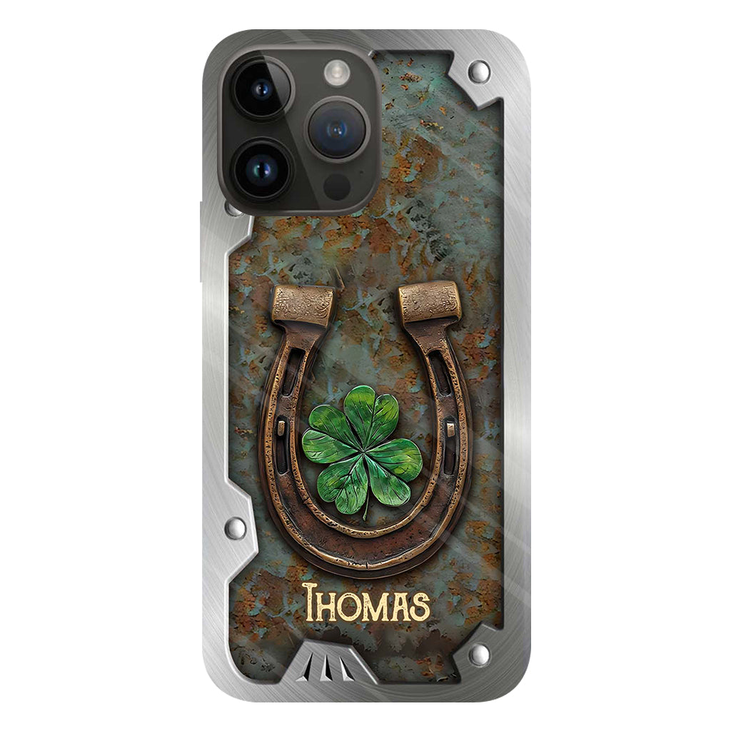 Lucky Horseshoe Shamrock - Personalized Horse Full Print Phone Case