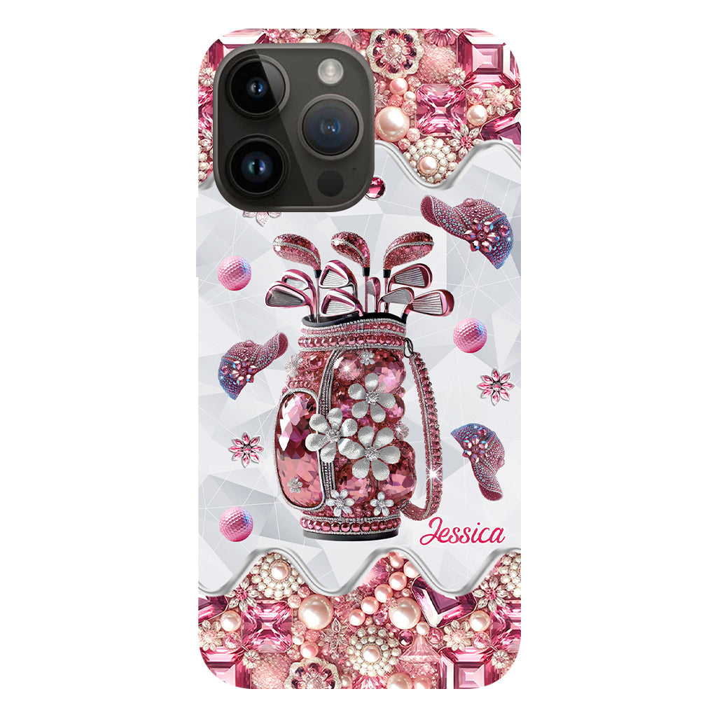 Une fille qui adore le golf - Coque de téléphone personnalisée avec imprimé golf intégral