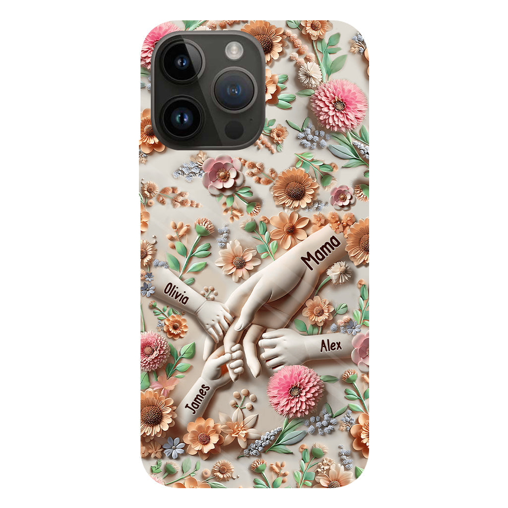Tiens-nous la main - Coque de téléphone personnalisée avec impression intégrale pour maman