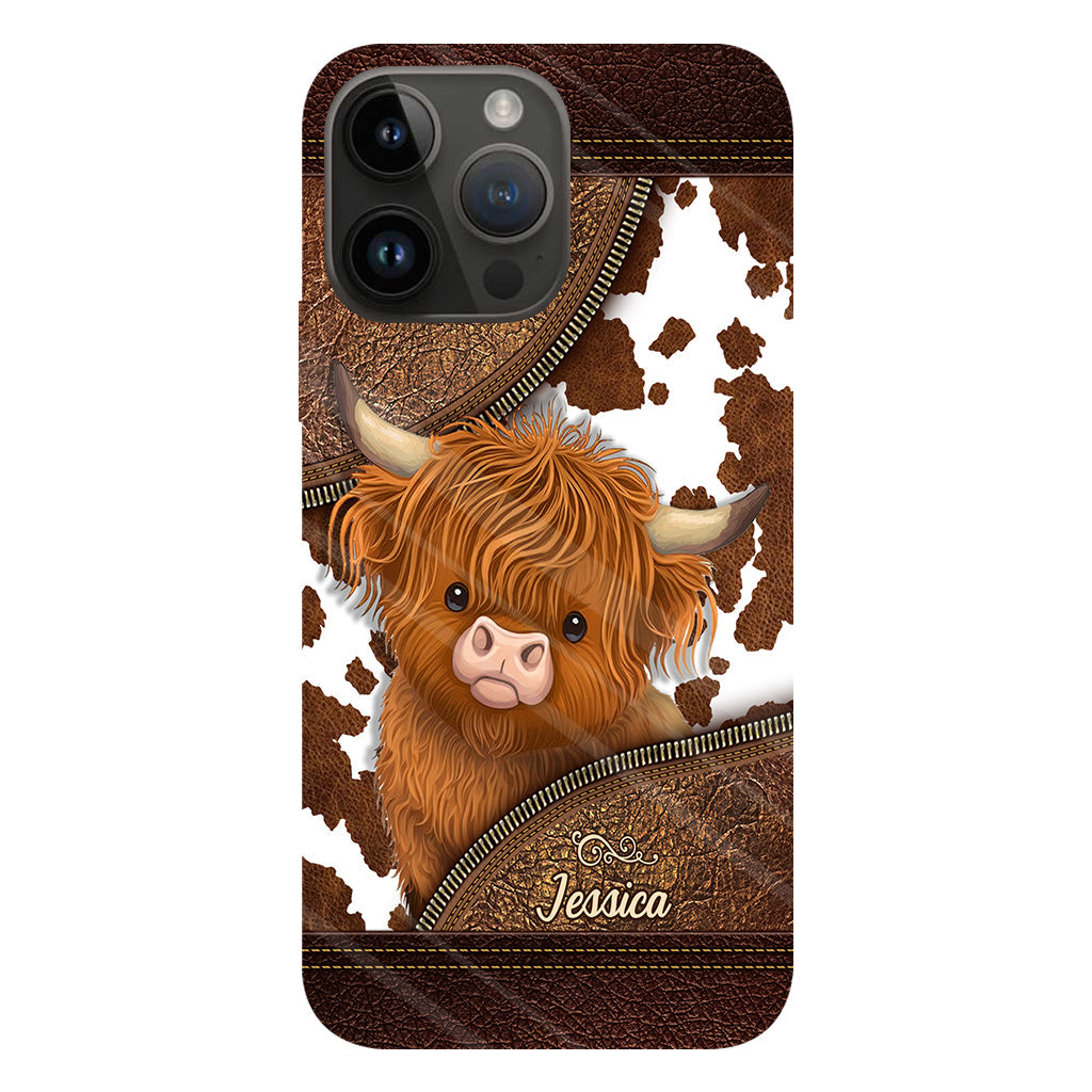 Juste une fille qui aime les vaches des Highlands - Coque de téléphone personnalisée avec impression intégrale