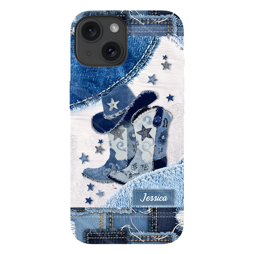 Bottes de cowgirl - Coque de téléphone personnalisée avec motif cowgirl