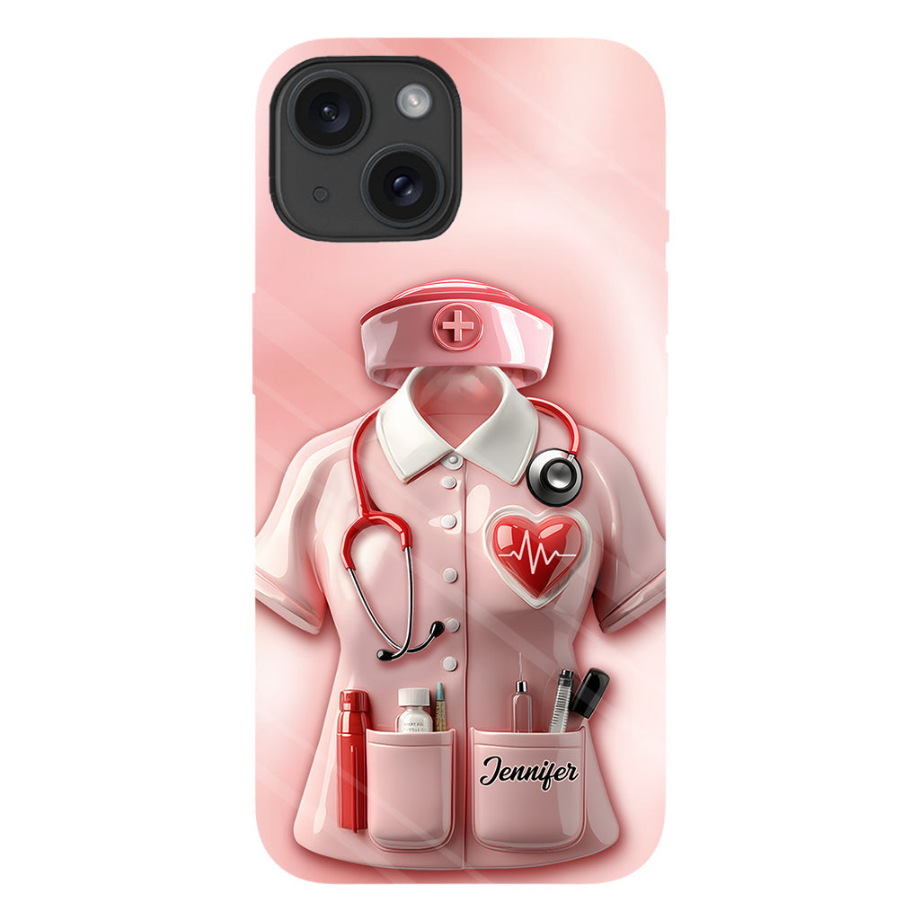 Les infirmières sont au cœur des soins de santé - Coque de téléphone personnalisée avec le texte intégral « Infirmière »