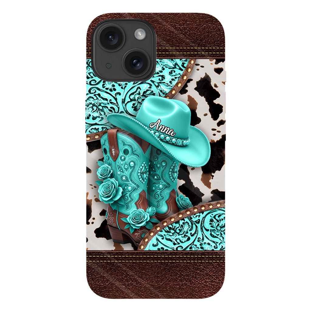 Western Cowgirl Boot - Personalized Cowgirl Full Print Phone Case