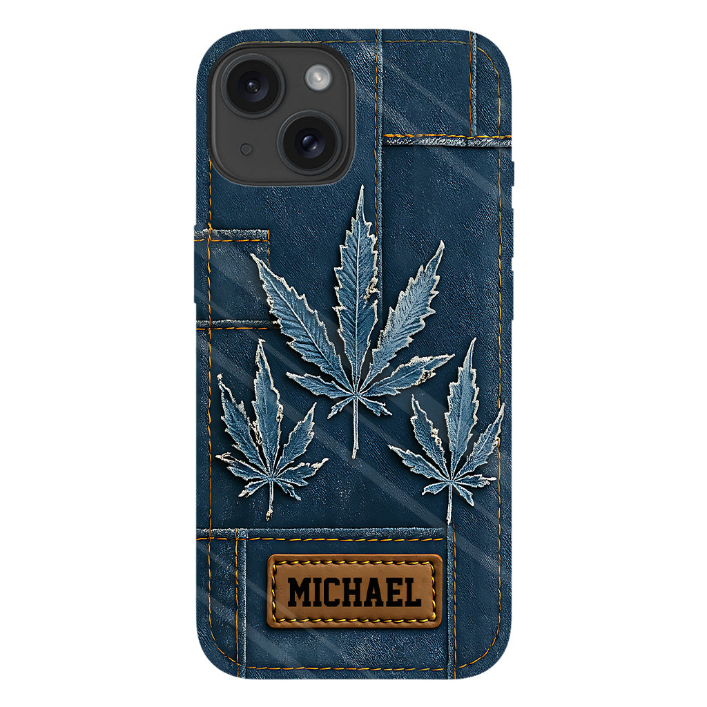 Distressed Denim Marijuanas - Personalized Weed Full Print Phone Case