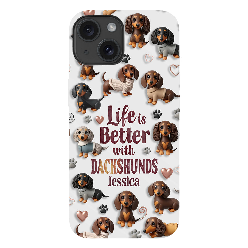 Juste une fille qui aime les chiens - Coque de téléphone personnalisée avec impression intégrale de chien