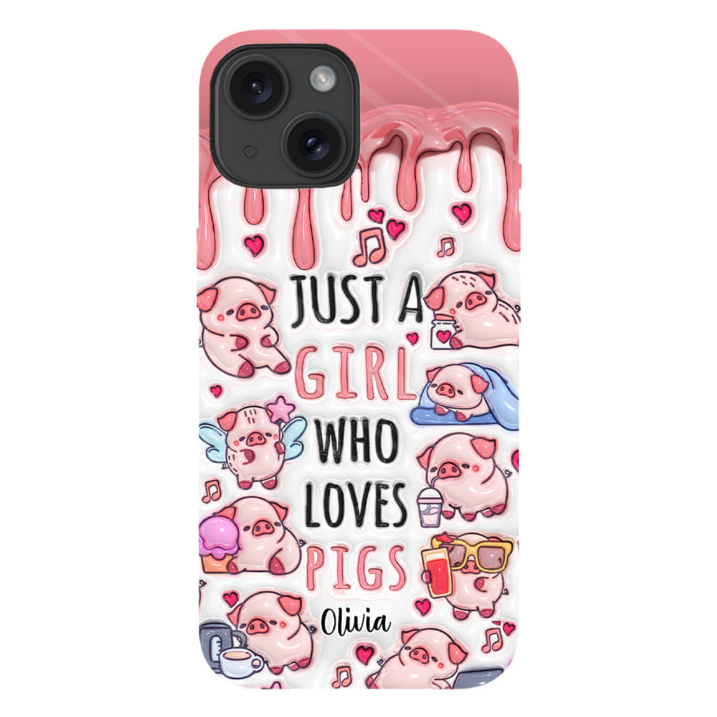 Just A Girl Who Loves Pigs - Personalized Pig Lover Full Print Phone Case