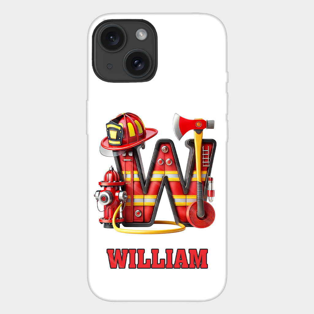Alphabet Firefighter - Personalized Firefighter Full Print Phone Case