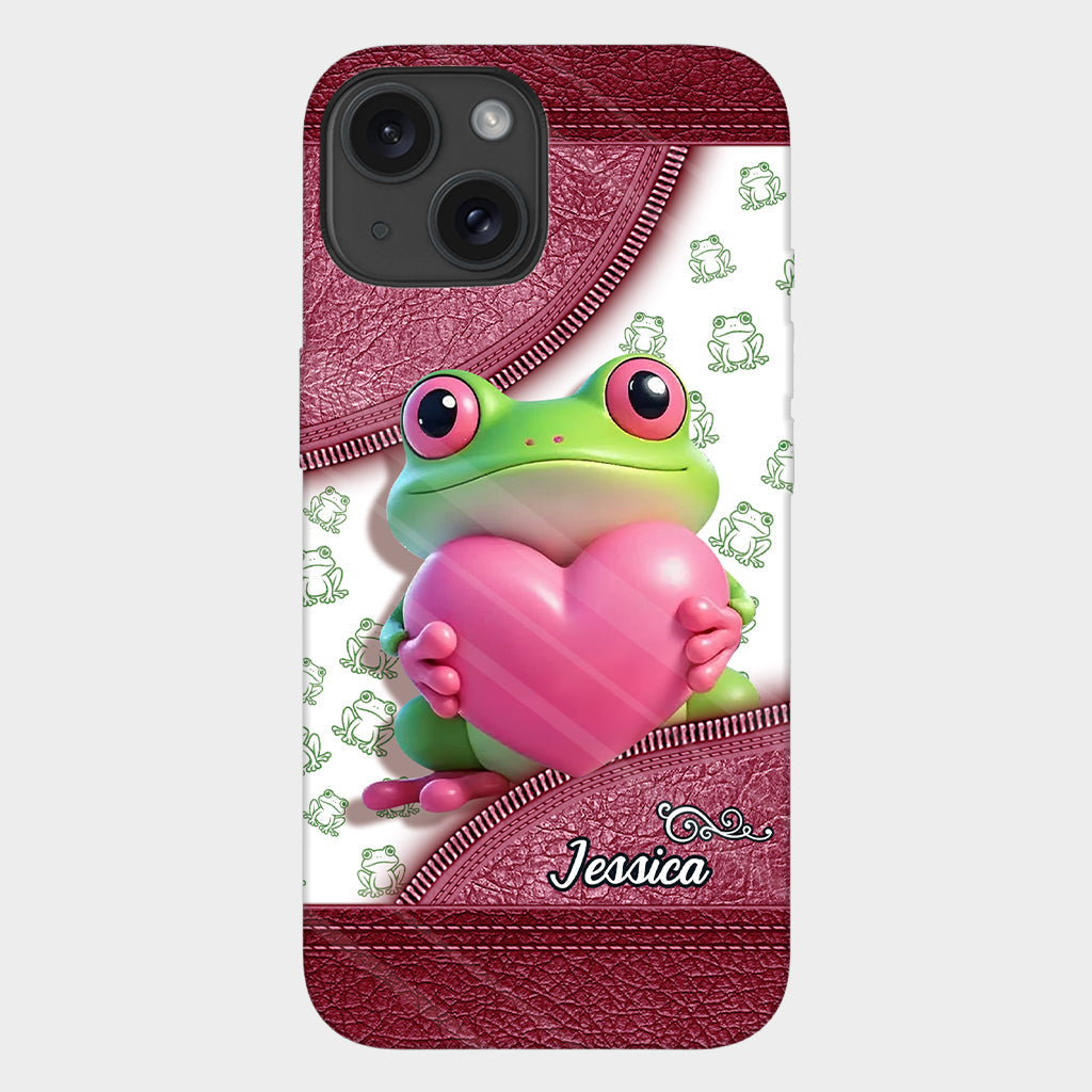 Coque de téléphone personnalisée Love Frog avec motif grenouille