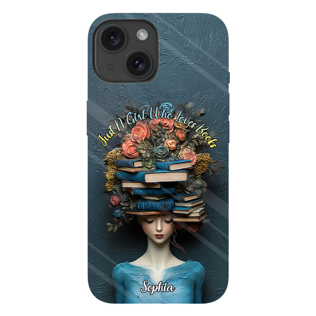 Une fille qui aime les livres - Coque de téléphone personnalisée avec impression intégrale d'un livre