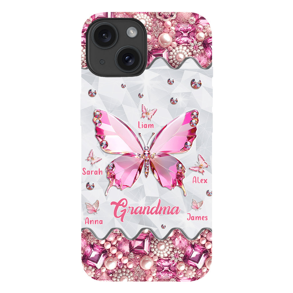 Grandma's Butterflies - Personalized Grandma Full Print Phone Case