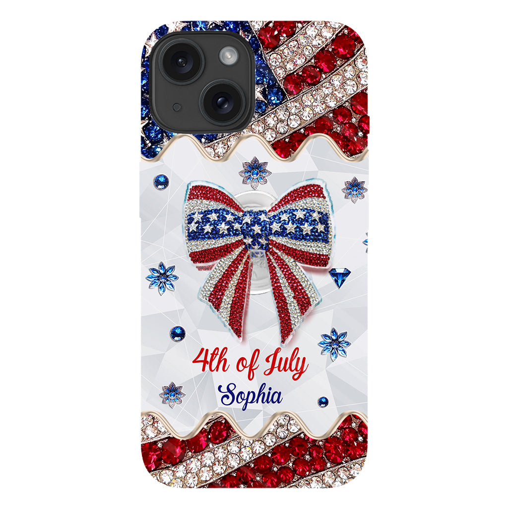 Fête de l'Indépendance - Coque de téléphone et support personnalisés avec impression intégrale pour la fête nationale américaine (4 juillet).