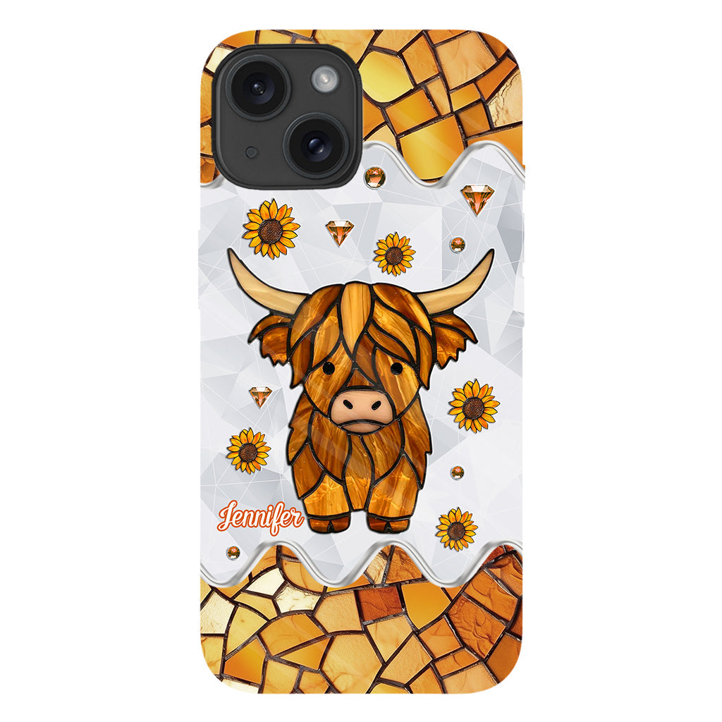 Adorable vache des Highlands - Coque de téléphone personnalisée avec imprimé intégral vache des Highlands