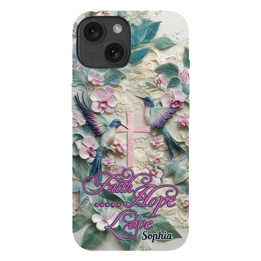 Faith Hope Love - Personalized Hummingbird Full Print Phone Case
