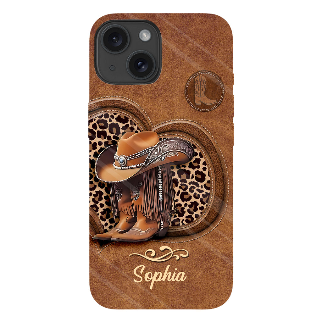 Bottes de cowgirl - Coque de téléphone personnalisée avec motif cowgirl