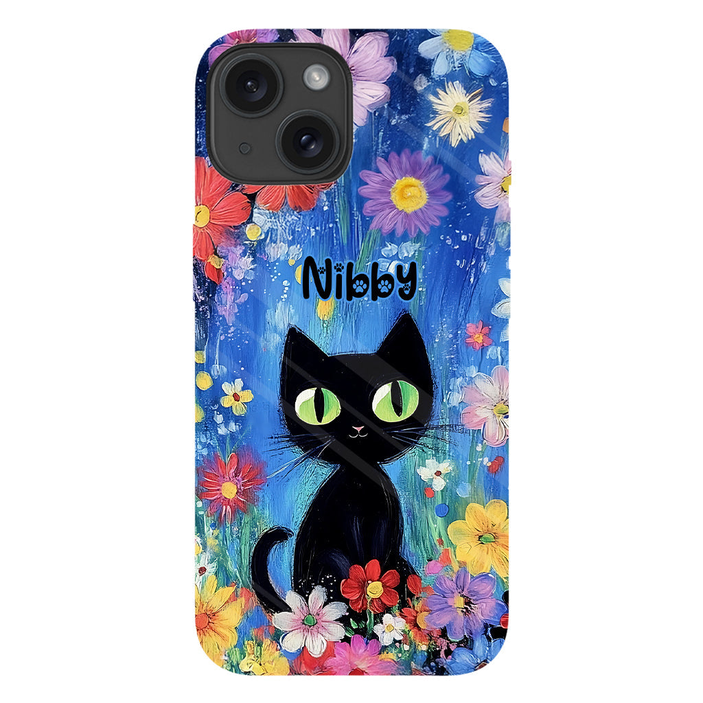 Coque de téléphone personnalisée avec motif chat noir mignon - Chat mignon