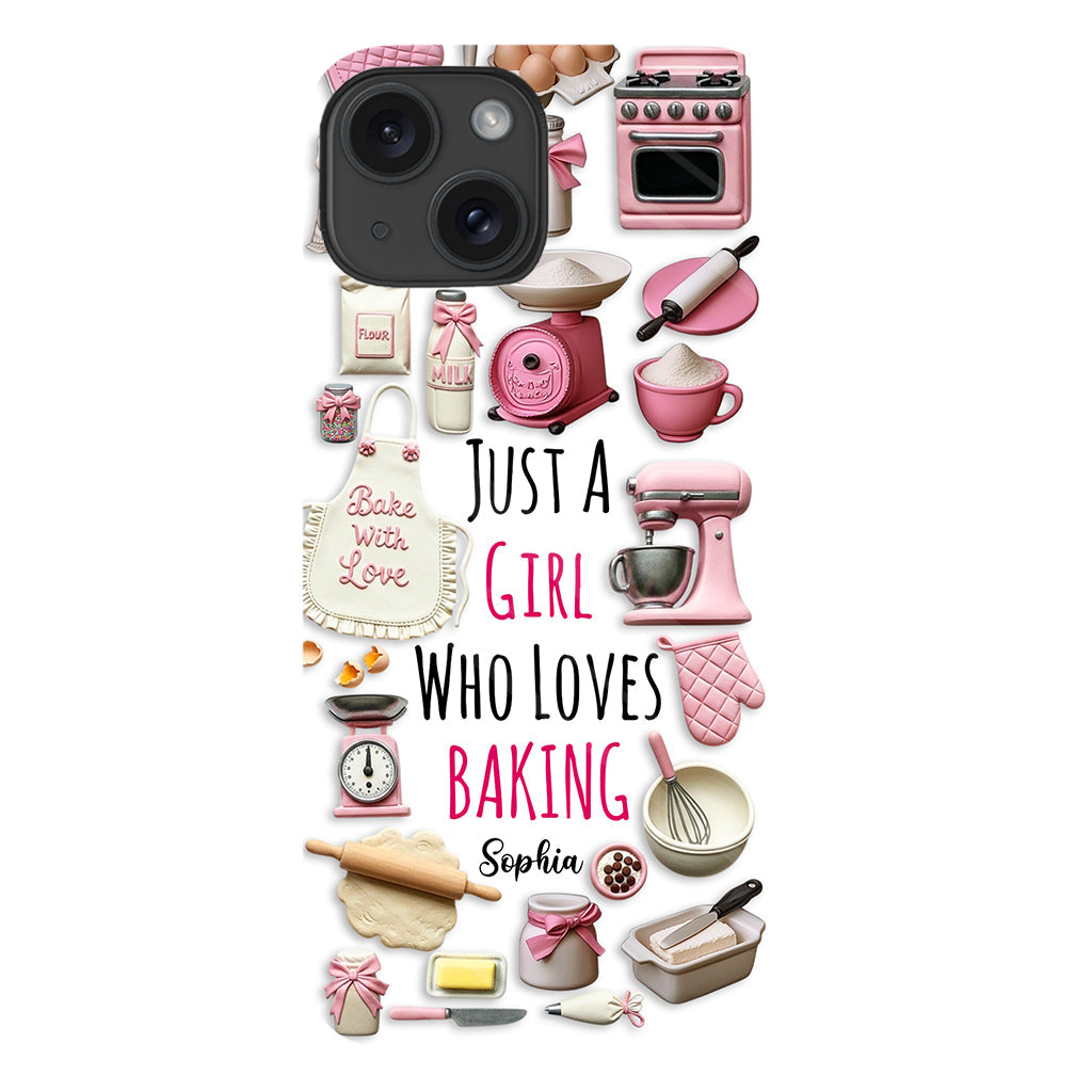Une fille qui adore pâtisser - Coque de téléphone personnalisée avec impression intégrale sur le thème de la pâtisserie