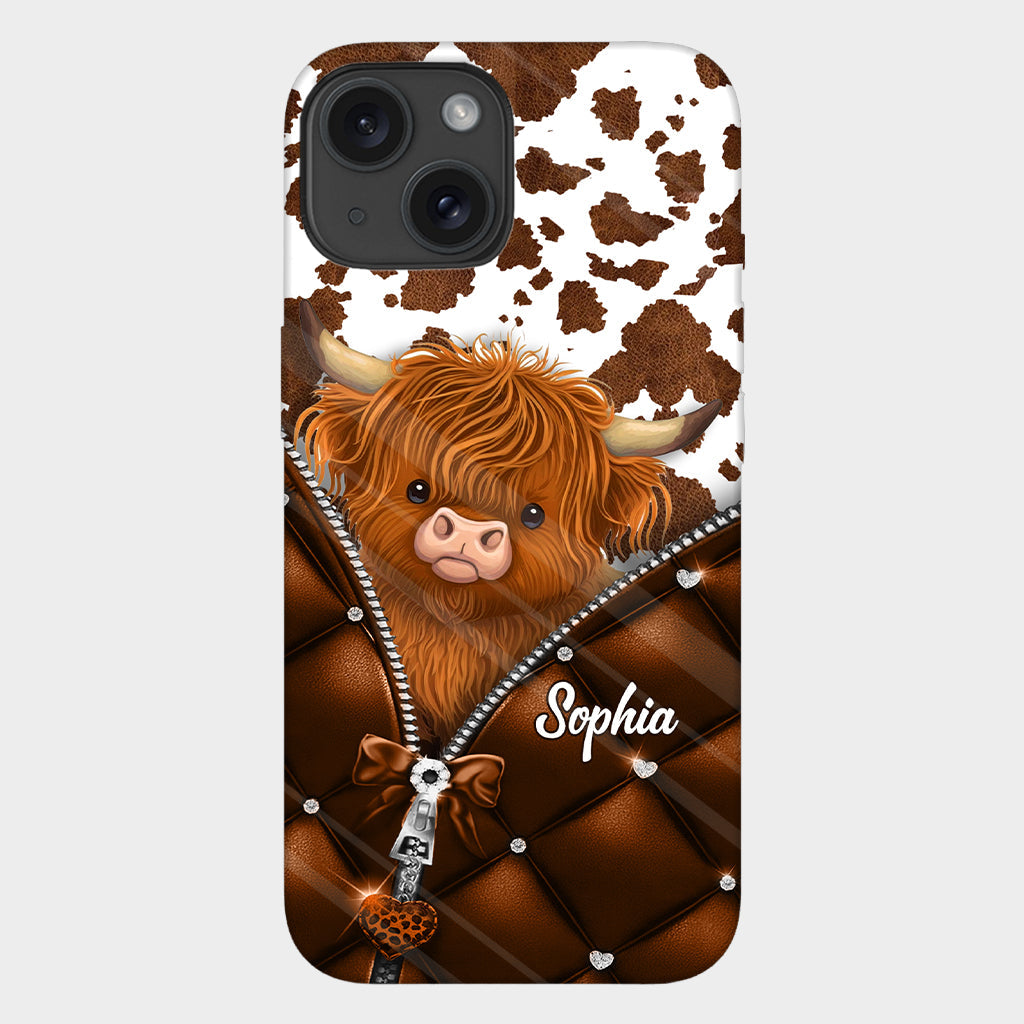 Coque de téléphone personnalisée avec imprimé vache des Highlands - Mignonne vache des Highlands