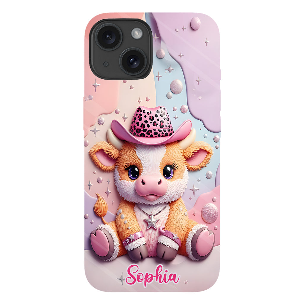 Adorable vache des Highlands - Coque de téléphone personnalisée avec imprimé intégral vache des Highlands
