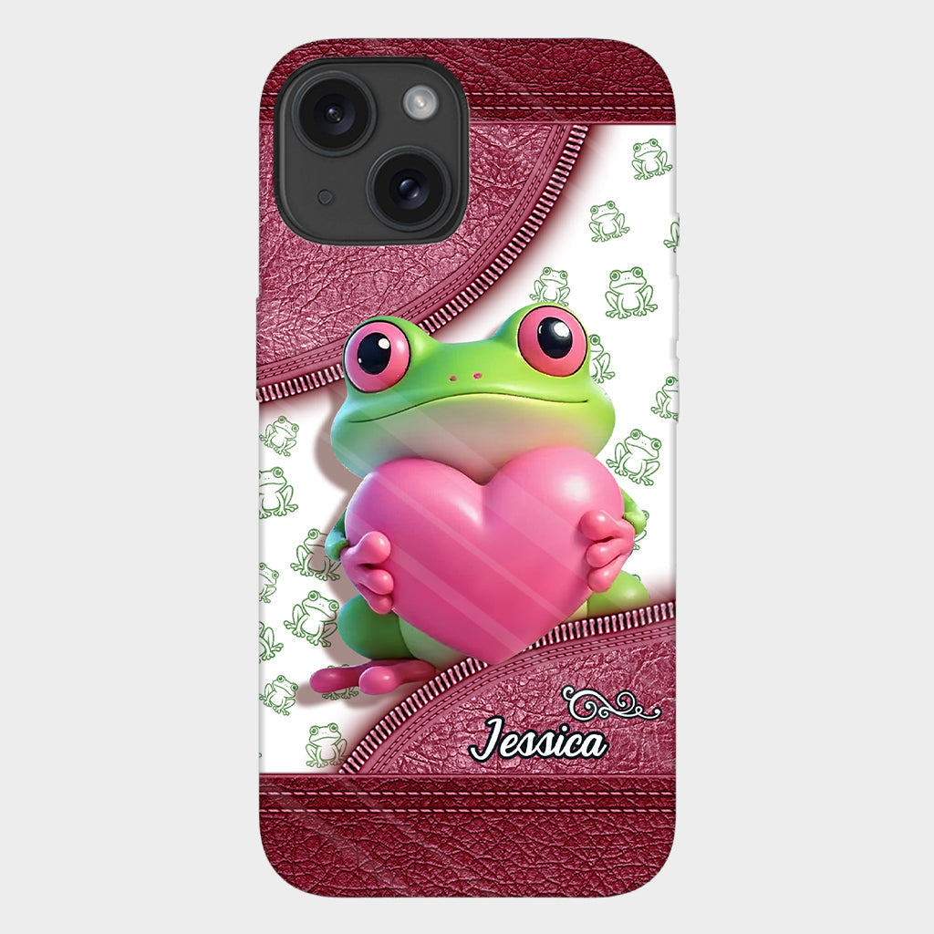 Coque de téléphone personnalisée Love Frog avec motif grenouille
