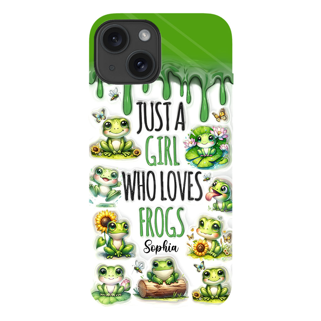 Une fille qui adore les grenouilles - Coque de téléphone personnalisée avec motif grenouille