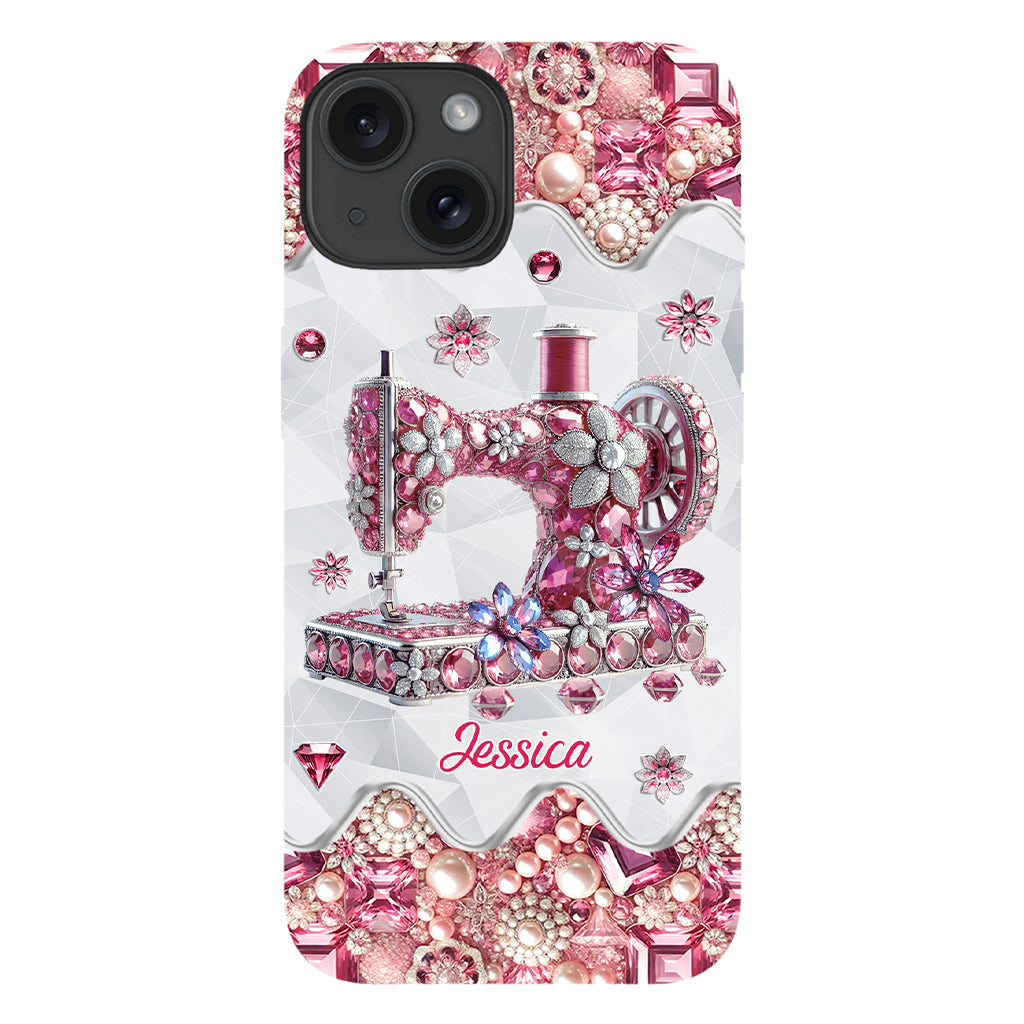 Coque de téléphone personnalisée « Juste une fille qui aime coudre » avec impression intégrale