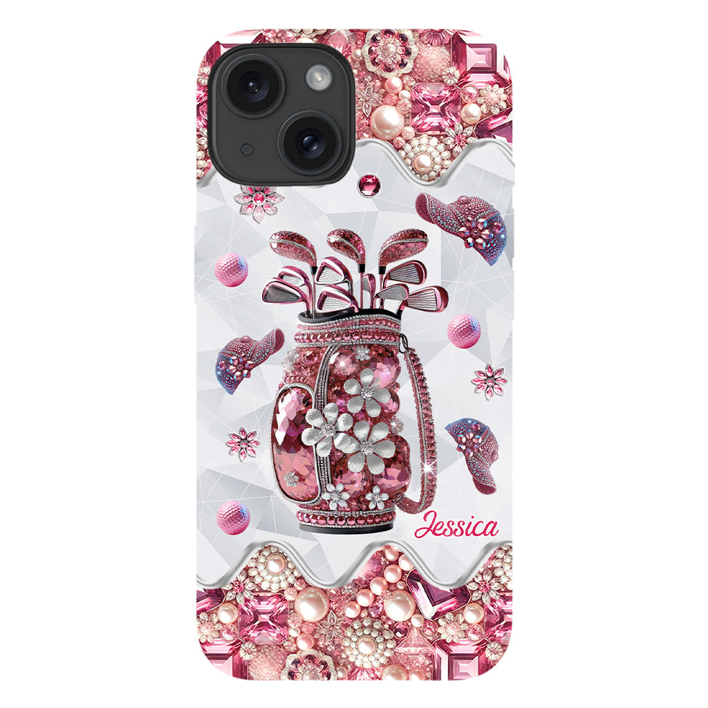 Une fille qui adore le golf - Coque de téléphone personnalisée avec imprimé golf intégral