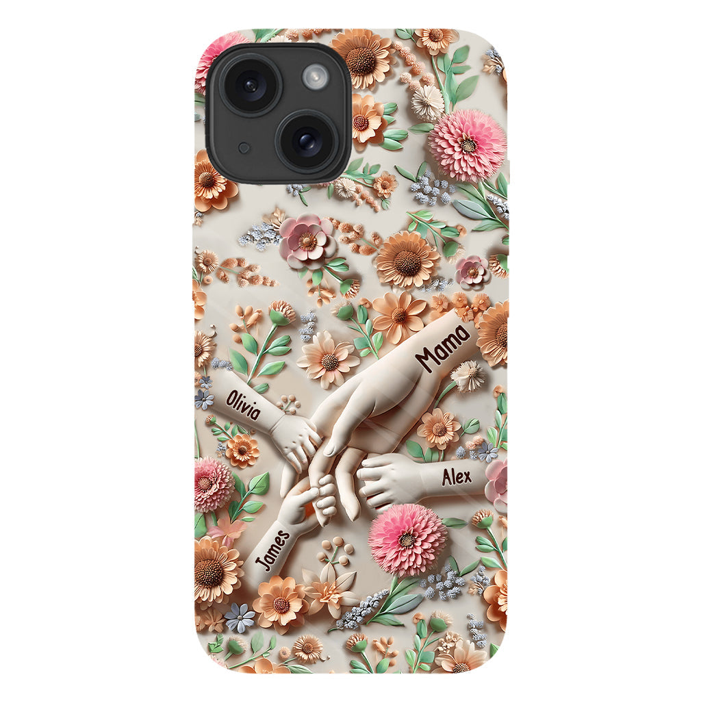 Tiens-nous la main - Coque de téléphone personnalisée avec impression intégrale pour maman