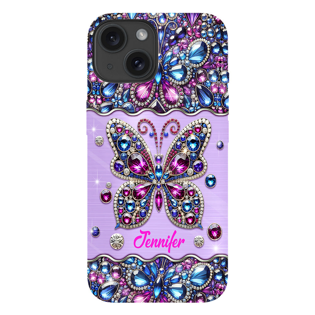 Sparkle Butterfly - Personalized Butterfly Full Print Phone Case