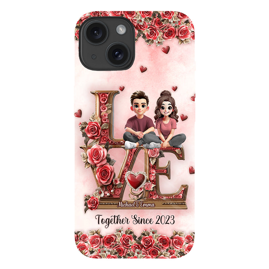 Je t'aimerai toujours - Coque de téléphone personnalisée pour couple avec impression intégrale