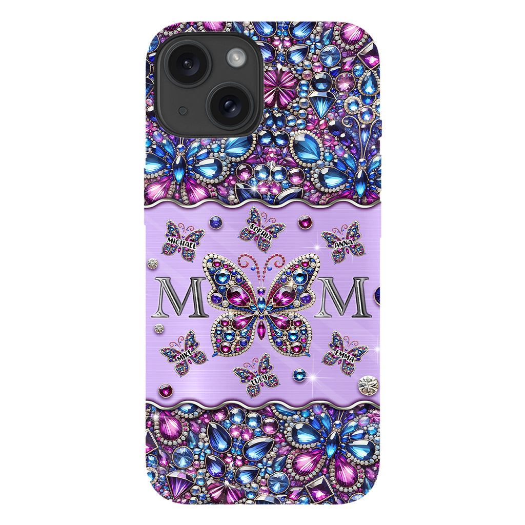 Mom And Children Butterflies - Personalized Mother Full Print Phone Case