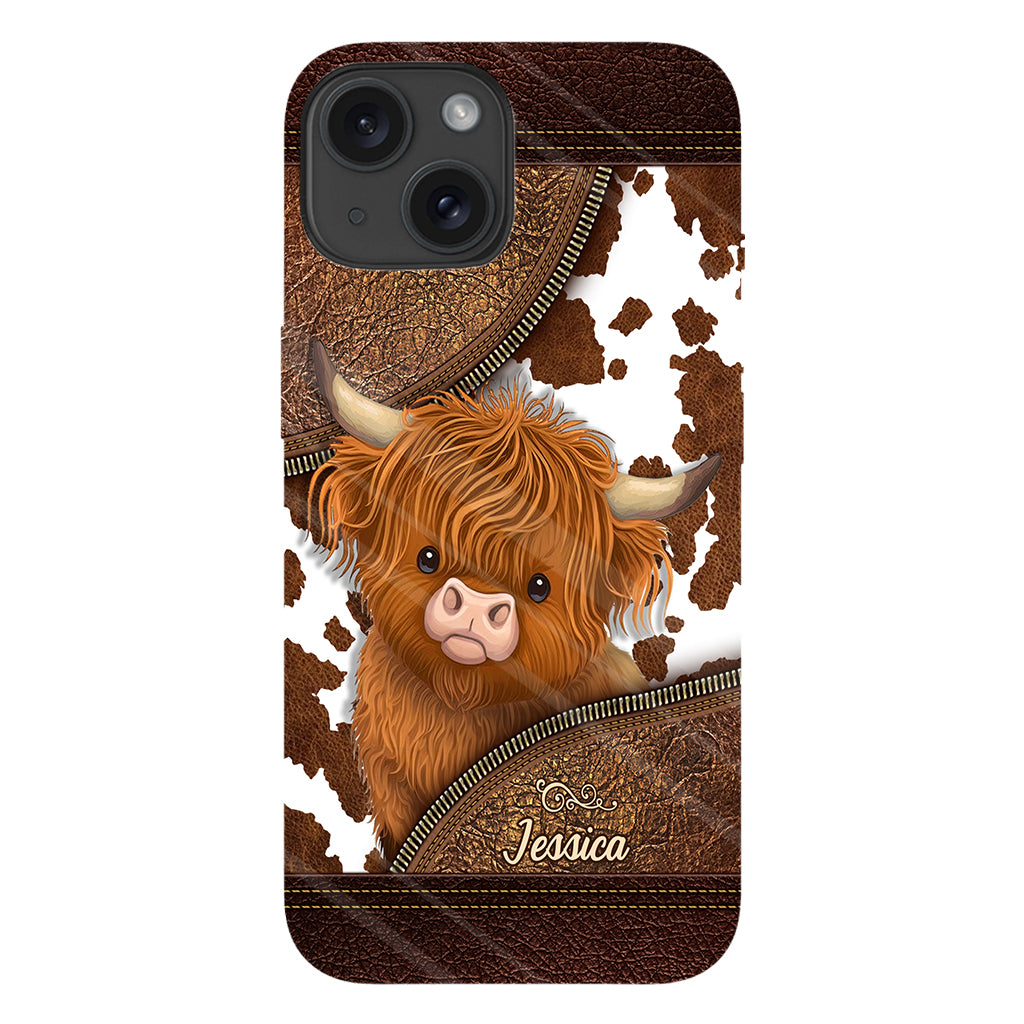 Juste une fille qui aime les vaches des Highlands - Coque de téléphone personnalisée avec impression intégrale