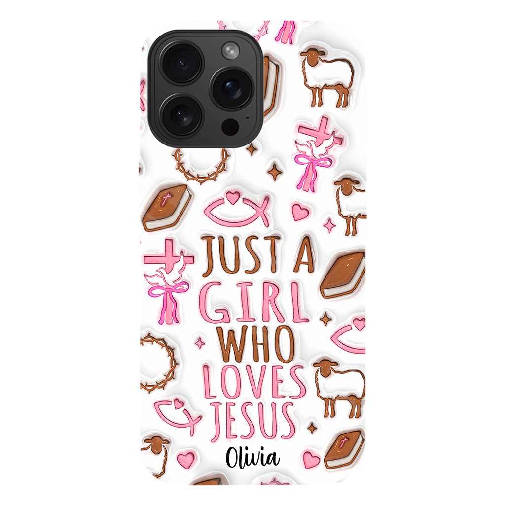 Juste une fille qui aime Jésus - Coque de téléphone personnalisée avec impression chrétienne intégrale