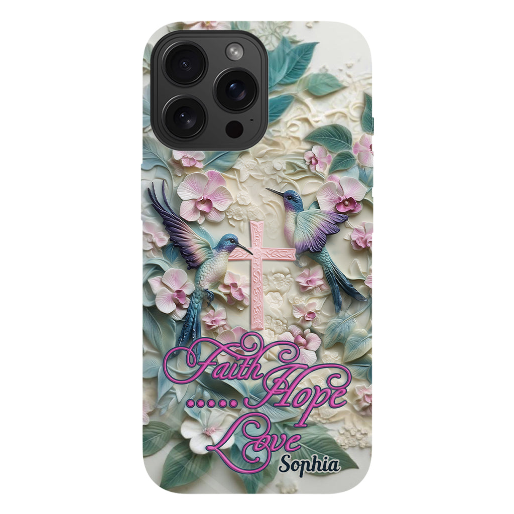 Faith Hope Love - Personalized Hummingbird Full Print Phone Case