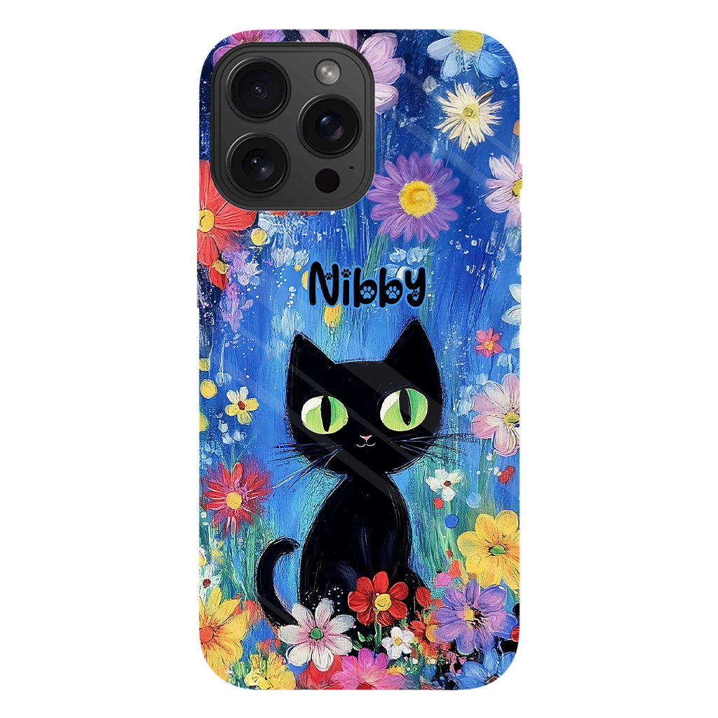 Coque de téléphone personnalisée avec motif chat noir mignon - Chat mignon