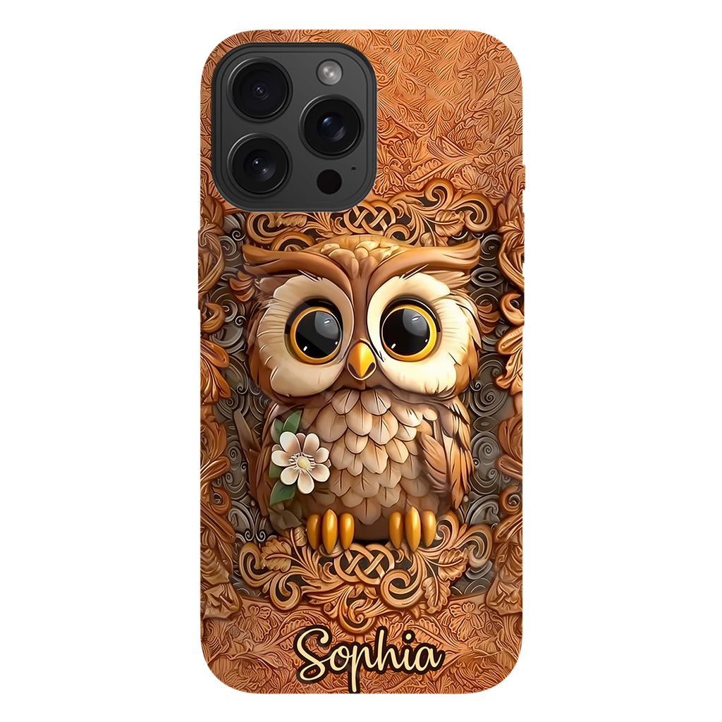 Magnifique hibou - Coque de téléphone personnalisée avec motif hibou intégral