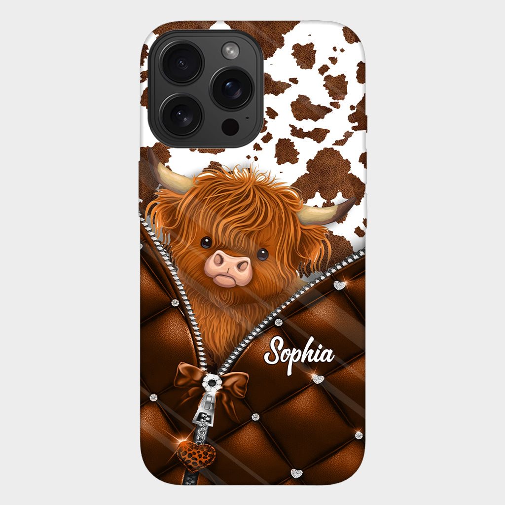 Coque de téléphone personnalisée avec imprimé vache des Highlands - Mignonne vache des Highlands