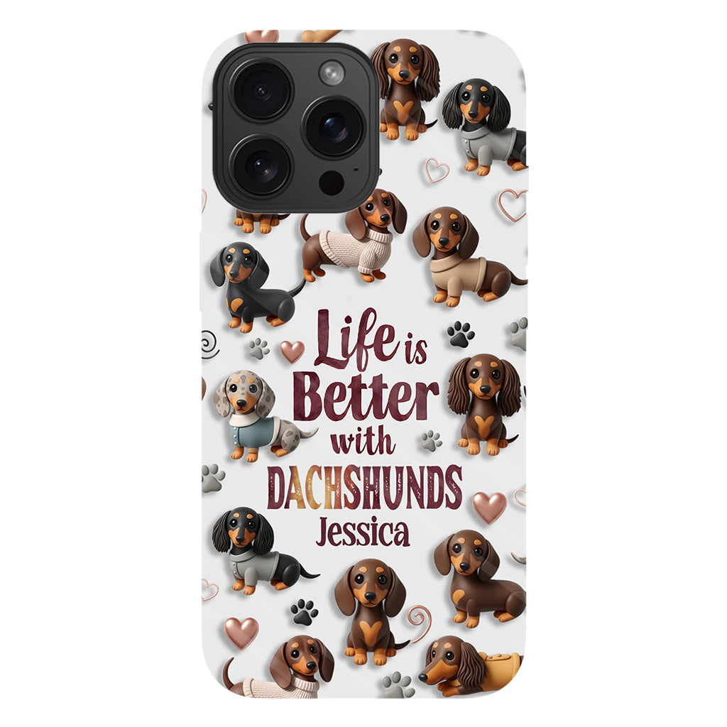 Juste une fille qui aime les chiens - Coque de téléphone personnalisée avec impression intégrale de chien