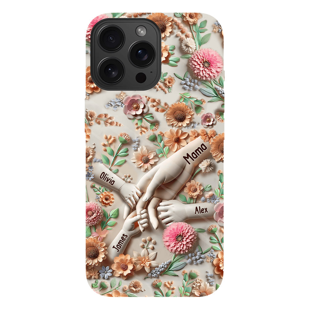 Tiens-nous la main - Coque de téléphone personnalisée avec impression intégrale pour maman