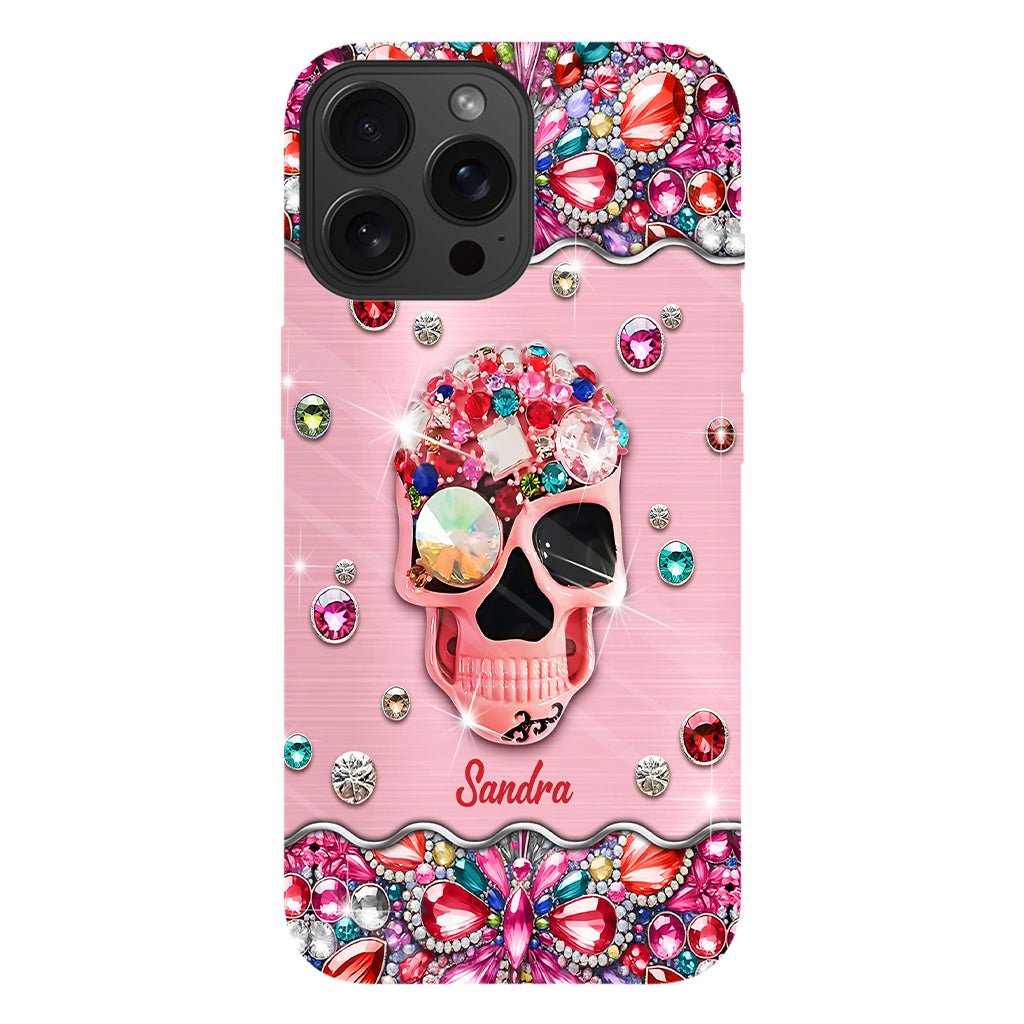 Sparkle Skull - Personalized Skull Full Print Phone Case