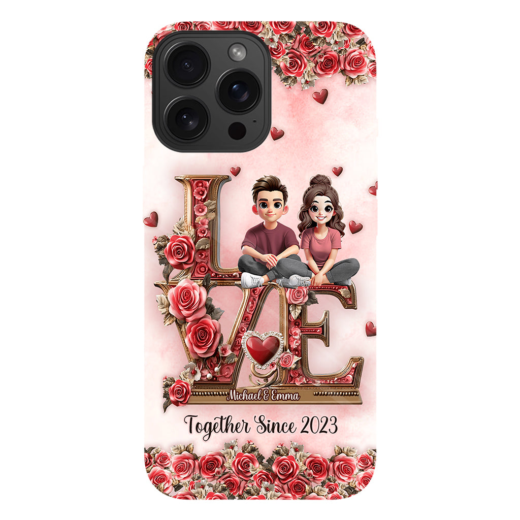 Je t'aimerai toujours - Coque de téléphone personnalisée pour couple avec impression intégrale